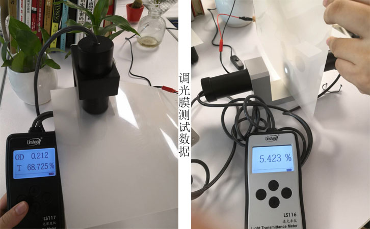 LS117透光率儀和LS116透光率儀的調光膜測試數據對比